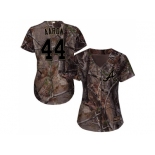 Women Atlanta Braves #44 Hank Aaron Camo Realtree Collection Cool Base Stitched MLB Jersey