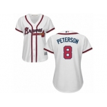 Women Atlanta Braves #8 Jace Peterson Majestic White Authentic Cool base Jersey