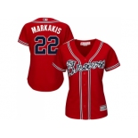 Women's Atlanta Braves #22 Nick Markakis Red Alternate Stitched MLB Jersey