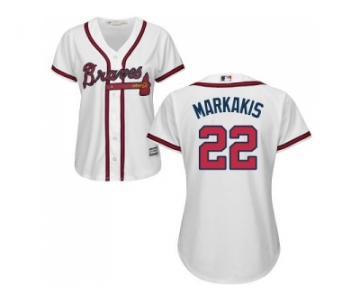 Women's Atlanta Braves #22 Nick Markakis White Home Stitched MLB Jersey