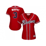 Women's Atlanta Braves #3 Dale Murphy Red Alternate Stitched MLB Jersey