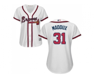 Women's Atlanta Braves #31 Greg Maddux White Home Stitched MLB Jersey