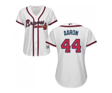 Women's Atlanta Braves #44 Hank Aaron White Home Stitched MLB Jersey