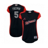 Women's Atlanta Braves #5 Freddie Freeman Authentic Navy Blue National League 2019 Baseball All-Star Jersey