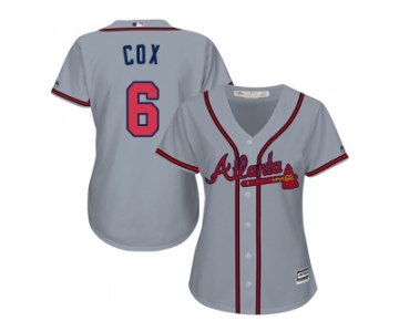 Women's Atlanta Braves #6 Bobby Cox Grey Road Stitched MLB Jersey