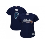 Women's Atlanta Braves #6 Bobby Cox Navy Blue Alternate Stitched MLB Jersey