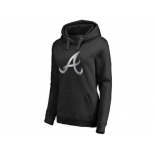 Women''s Atlanta Braves Platinum Collection Pullover Hoodie Black