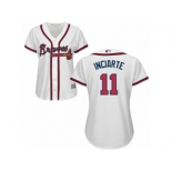 Women's Majestic Atlanta Braves #11 Ender Inciarte Replica White Home Cool Base MLB Jersey