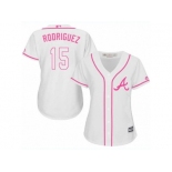 Women's Majestic Atlanta Braves #15 Sean Rodriguez Replica White Fashion Cool Base MLB Jersey