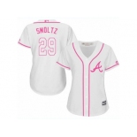 Women's Majestic Atlanta Braves #29 John Smoltz Authentic White Fashion Cool Base MLB Jersey