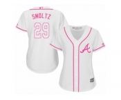 Women's Majestic Atlanta Braves #29 John Smoltz Authentic White Fashion Cool Base MLB Jersey