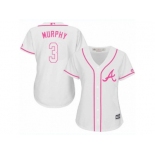 Women's Majestic Atlanta Braves #3 Dale Murphy Replica White Fashion Cool Base MLB Jersey