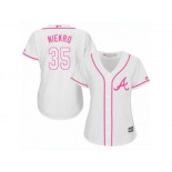 Women's Majestic Atlanta Braves #35 Phil Niekro Authentic White Fashion Cool Base MLB Jersey