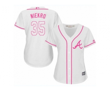 Women's Majestic Atlanta Braves #35 Phil Niekro Authentic White Fashion Cool Base MLB Jersey