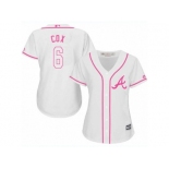 Women's Majestic Atlanta Braves #6 Bobby Cox Replica White Fashion Cool Base MLB Jersey