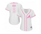 Women's Majestic Atlanta Braves #6 Bobby Cox Replica White Fashion Cool Base MLB Jersey