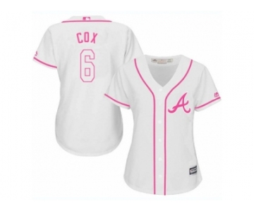 Women's Majestic Atlanta Braves #6 Bobby Cox Replica White Fashion Cool Base MLB Jersey