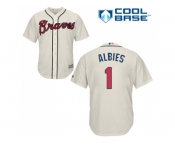 Youth Atlanta Braves #1 Ozzie Albies Cream Cool Base Stitched MLB Jersey