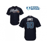 Youth Atlanta Braves #10 Chipper Jones Navy Blue Cool Base Stitched MLB Jersey