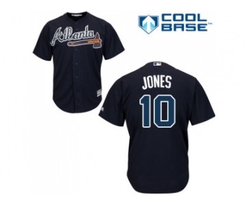 Youth Atlanta Braves #10 Chipper Jones Navy Blue Cool Base Stitched MLB Jersey