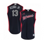 Youth Atlanta Braves #13 Ronald Acuna Jr. Authentic Navy Blue National League 2019 Baseball All-Star Jersey