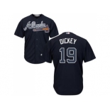 Youth Atlanta Braves #19 R.A. Dickey Navy Blue Cool Base Stitched MLB Jersey