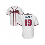 Youth Atlanta Braves #19 R.A. Dickey White Cool Base Stitched MLB Jersey