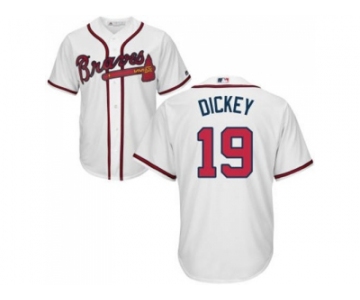 Youth Atlanta Braves #19 R.A. Dickey White Cool Base Stitched MLB Jersey