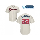 Youth Atlanta Braves #22 Nick Markakis Cream Cool Base Stitched MLB Jersey