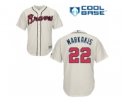 Youth Atlanta Braves #22 Nick Markakis Cream Cool Base Stitched MLB Jersey