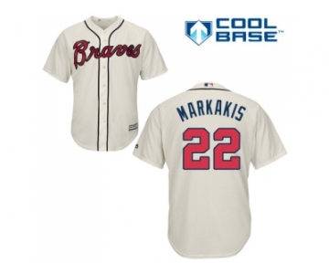 Youth Atlanta Braves #22 Nick Markakis Cream Cool Base Stitched MLB Jersey