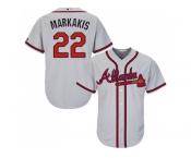 Youth Atlanta Braves #22 Nick Markakis Grey Cool Base Stitched MLB Jersey