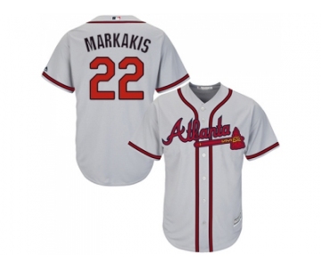 Youth Atlanta Braves #22 Nick Markakis Grey Cool Base Stitched MLB Jersey