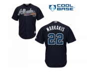 Youth Atlanta Braves #22 Nick Markakis Navy Blue Cool Base Stitched MLB Jersey