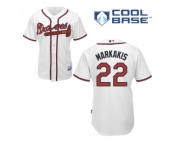 Youth Atlanta Braves #22 Nick Markakis White Cool Base Stitched MLB Jersey