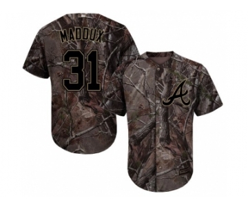 Youth Atlanta Braves #31 Greg Maddux Camo Realtree Collection Cool Base Stitched MLB Jersey