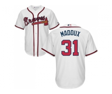 Youth Atlanta Braves #31 Greg Maddux White Cool Base Stitched MLB Jersey