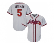 Youth Atlanta Braves #5 Freddie Freeman Grey Cool Base Stitched MLB Jersey