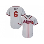 Youth Atlanta Braves #6 Bobby Cox Grey Cool Base Stitched MLB Jersey