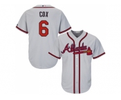 Youth Atlanta Braves #6 Bobby Cox Grey Cool Base Stitched MLB Jersey