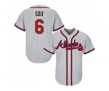 Youth Atlanta Braves #6 Bobby Cox Grey Cool Base Stitched MLB Jersey