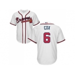 Youth Atlanta Braves #6 Bobby Cox White Cool Base Stitched MLB Jersey