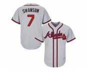 Youth Atlanta Braves #7 Dansby Swanson Grey Cool Base Stitched MLB Jersey