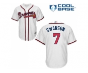 Youth Atlanta Braves #7 Dansby Swanson White Cool Base Stitched MLB Jersey