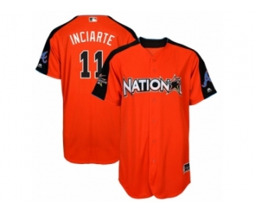 Youth Majestic Atlanta Braves #11 Ender Inciarte Replica Orange National League 2017 MLB All-Star MLB Jersey