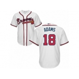 Youth Majestic Atlanta Braves #18 Matt Adams Authentic White Home Cool Base MLB Jersey