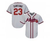 Youth Majestic Atlanta Braves #23 Danny Santana Replica Grey Road Cool Base MLB Jersey