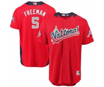 Youth Majestic Atlanta Braves #5 Freddie Freeman Game Red National League 2018 MLB All-Star MLB Jersey