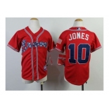 Youth mlb jerseys atlanta braves #10 jones red[2014 new]