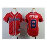 Youth mlb jerseys atlanta braves #8 upton red[2014 new]